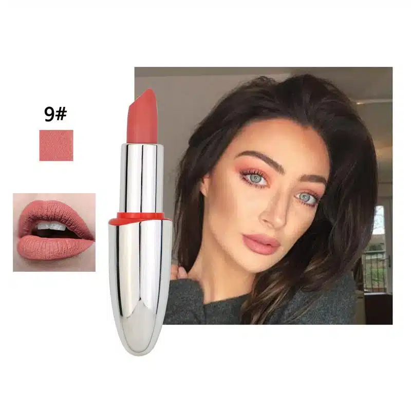 14 Color Matte Lipstick Lips Make Up Waterproof Velvet Lip Stick Shimmer Nude Brown Lips Makeup Matt Long Lasting Lipsticks 9
