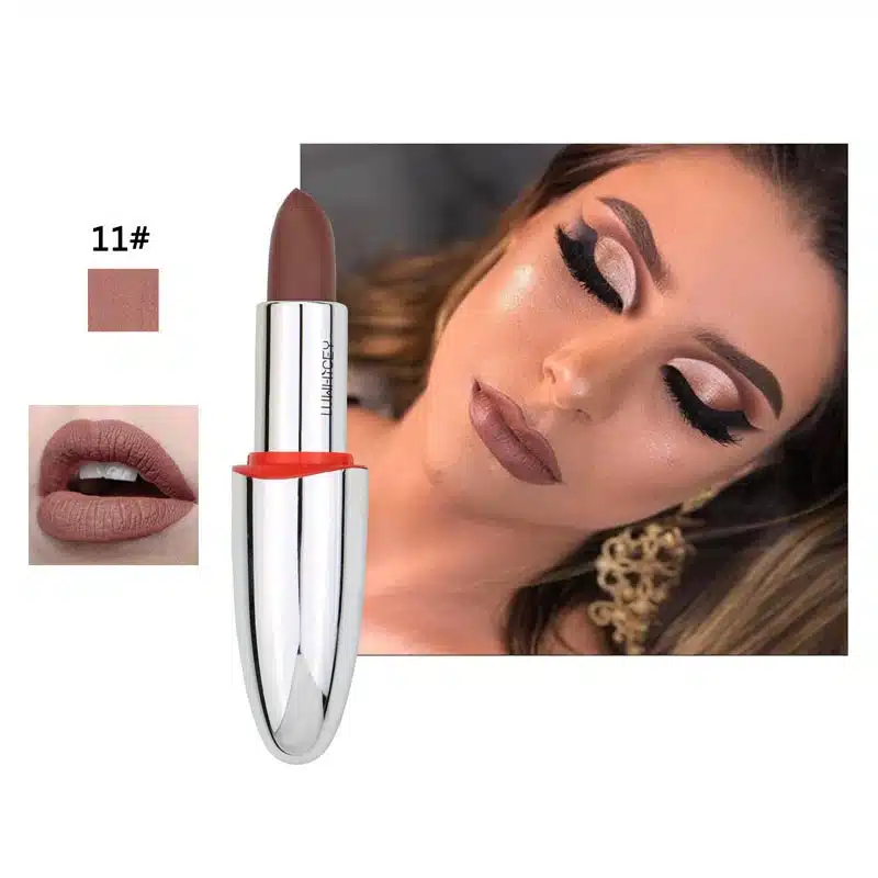 14 Color Matte Lipstick Lips Make Up Waterproof Velvet Lip Stick Shimmer Nude Brown Lips Makeup Matt Long Lasting Lipsticks 11