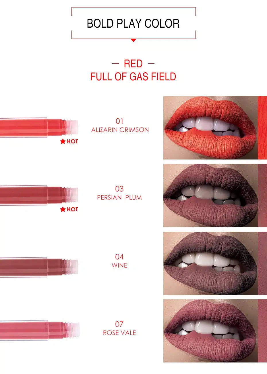 FOCALLURE Liquid Lipstick Makeup Matte Lip Tint Sexy Pigment Waterproof Batom Tint Nude Gloss Kiss-proof Lips Make up 3