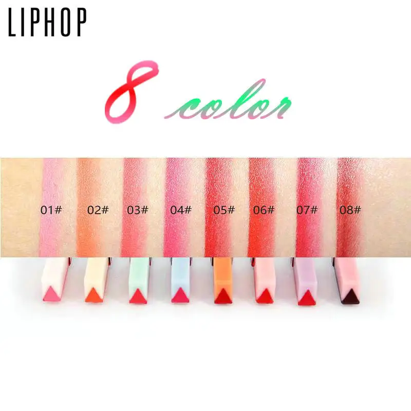 1pcs LIPHOP 8 Colors Lip Gloss Makeup Double Colors Lipstick Moisturizing Gradient Lipsticks Lips Cosmetic Fashion Lip Blam 12
