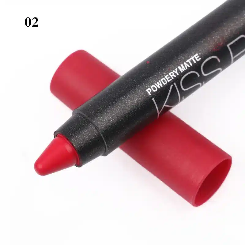 Menow 12 Color/Pack KISS PROOF Sexy Beauty Waterproof Lipstick Pen Lasting Do Not Fade Lipstick Gift 1Pcs Pencil Sharpener 4186 7
