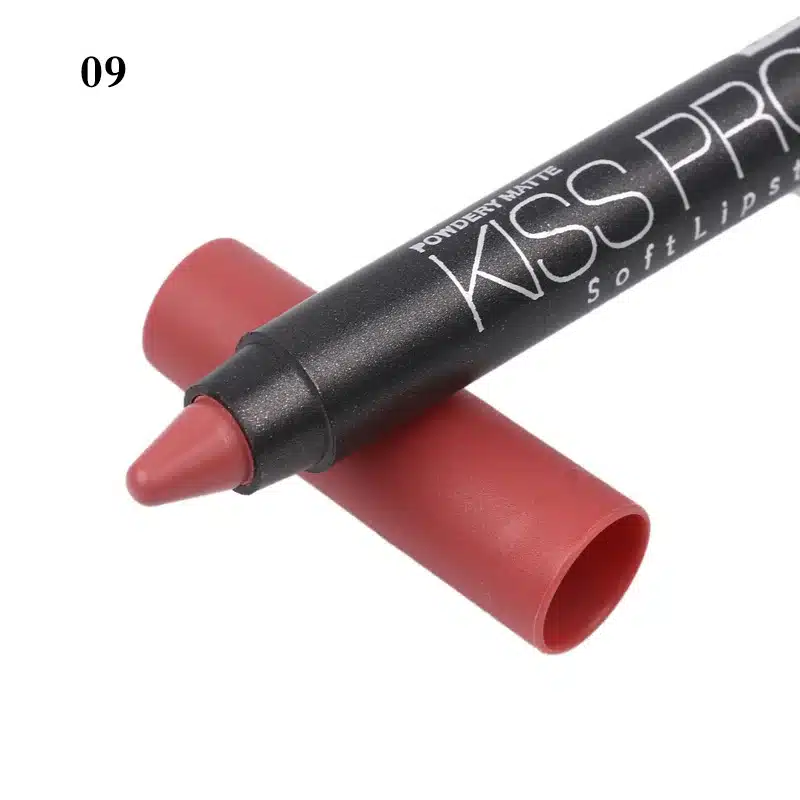 Menow 12 Color/Pack KISS PROOF Sexy Beauty Waterproof Lipstick Pen Lasting Do Not Fade Lipstick Gift 1Pcs Pencil Sharpener 4186 13