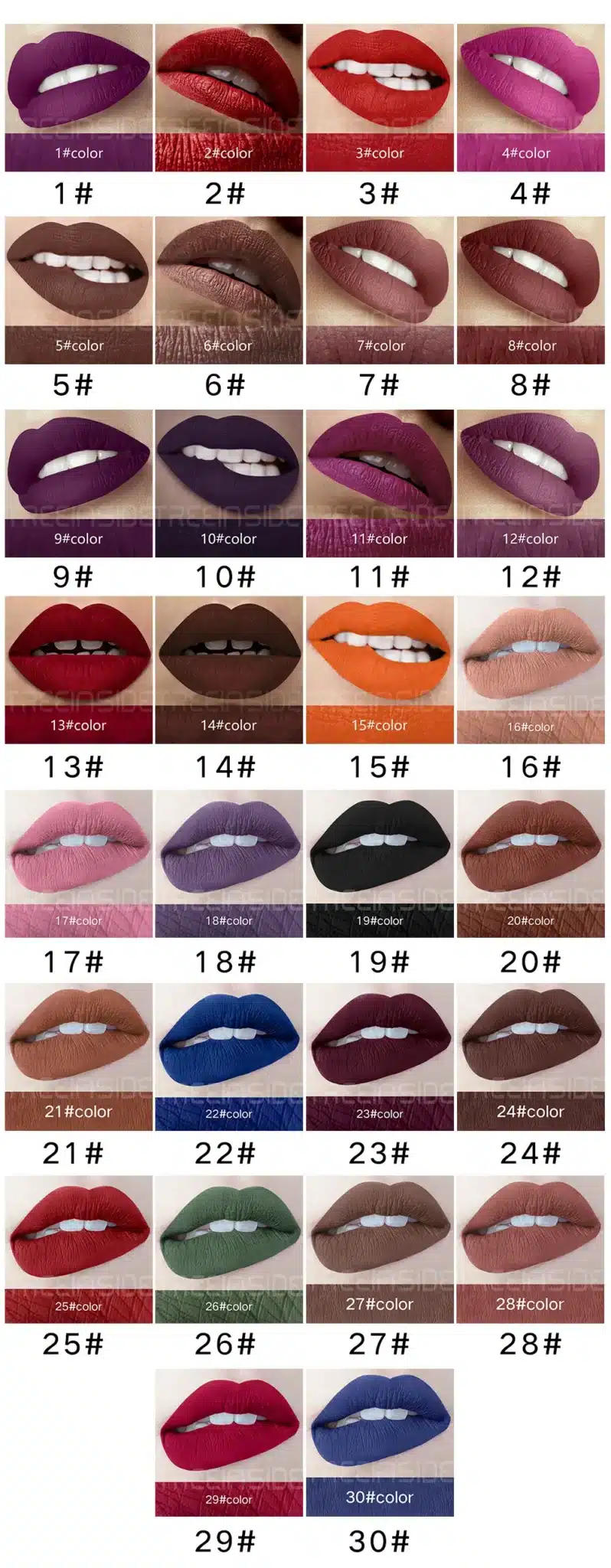 24 Color Liquid Lipstick Waterproof Makeup Long Lasting Mate Make Up Nude Lip Gloss Red Purple Blue Black Ultra Matte Lipstick 4