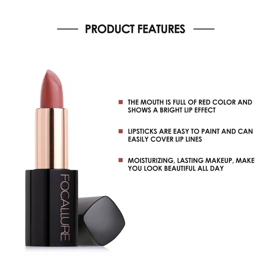 FOCALLURE High Quality Cream Lipstick Soft Long Lasting Pigmented Tint Sexy Red Lip Stick Beauty Matte But not Dry Lip Make up 2