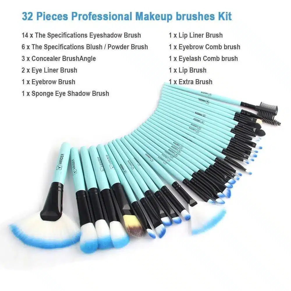 VANDER 32Pcs Set Professional Makeup Brush Foundation Eye Shadows Lipsticks Powder Make Up Brushes Tools w/ Bag pincel maquiagem 15