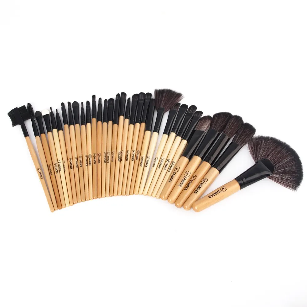 VANDER 32Pcs Set Professional Makeup Brush Foundation Eye Shadows Lipsticks Powder Make Up Brushes Tools w/ Bag pincel maquiagem 27