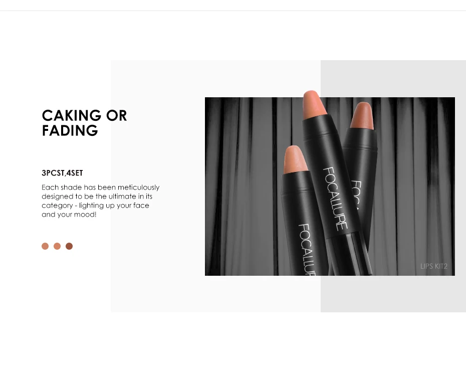 FOCALLURE Waterproof Long-lasting Red Velvet Nude Tattoo Matte True Brown Color Pencil Lipstick Crayon Lot Makeup Set 4