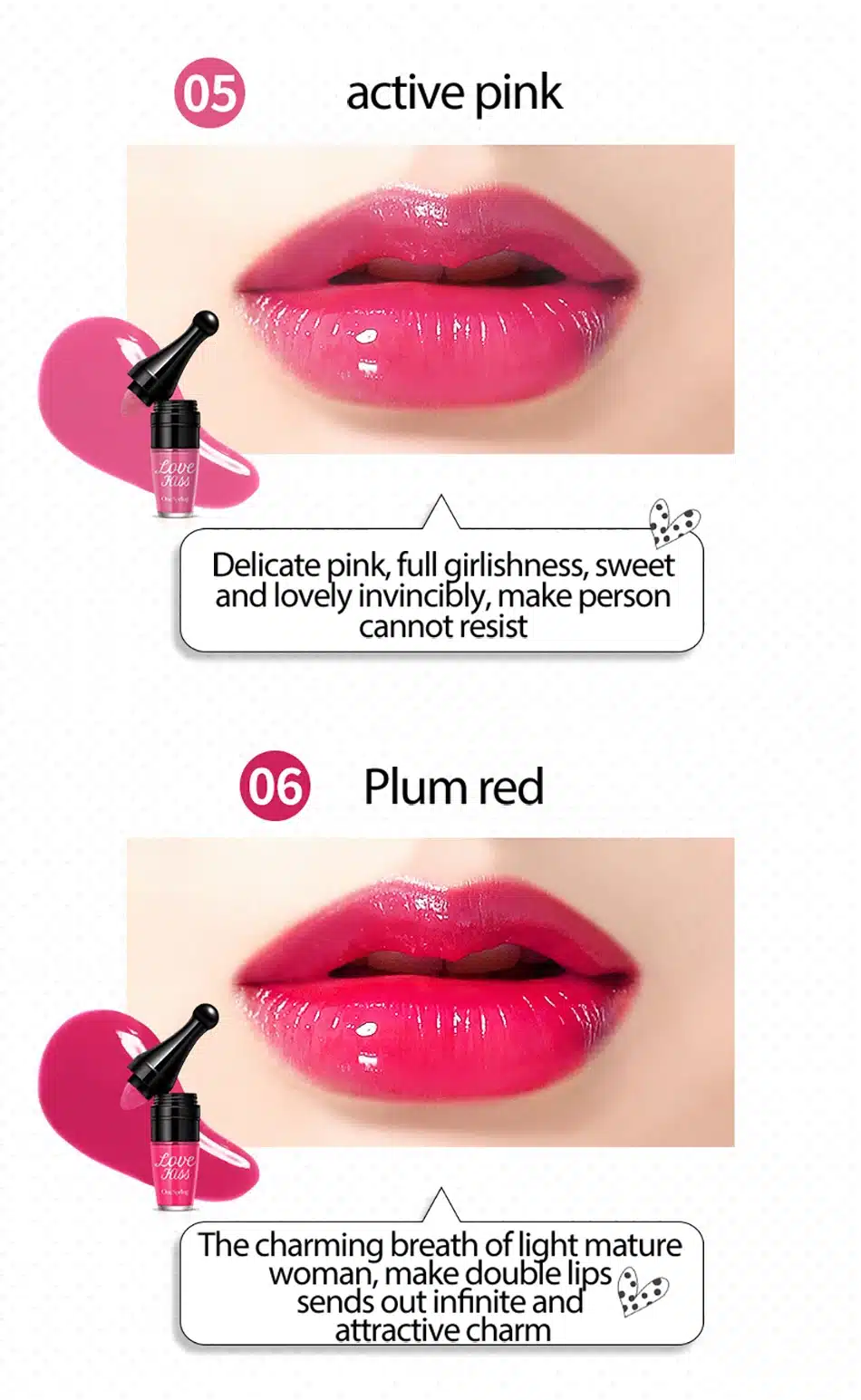 Onespring 6 Color air cushion Lip Gloss Waterproof Long Lasting Matte Liquid Lipstick Tint Sexy Red Lip Stick Moisturizer 18