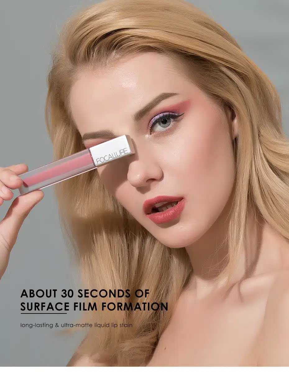 FOCALLURE New Long-lasting & Ultra-matte Liquid Lip Stain High Quality Waterproof Lipstick Quick-drying Transfer-free 1