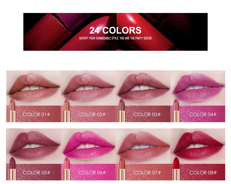 O.TWO.O Semi-velet Lipstick 20 Colors Moisturizer Long Lasting Makeup Waterproof for Comfortable Non-drying lip stick Cosmetics 12
