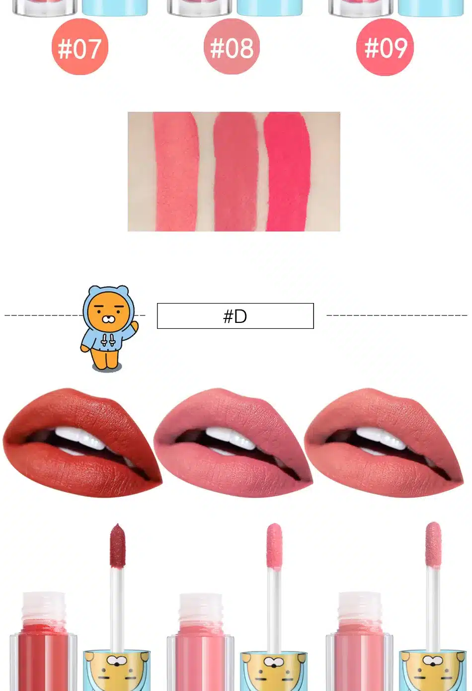 3Pcs/Lot Long-lasting Waterproof Matte Liquid Lipstick 4 Colors Lip Gloss 2.9gx3 Beauty Makeup Brand HengFang #H7015 8