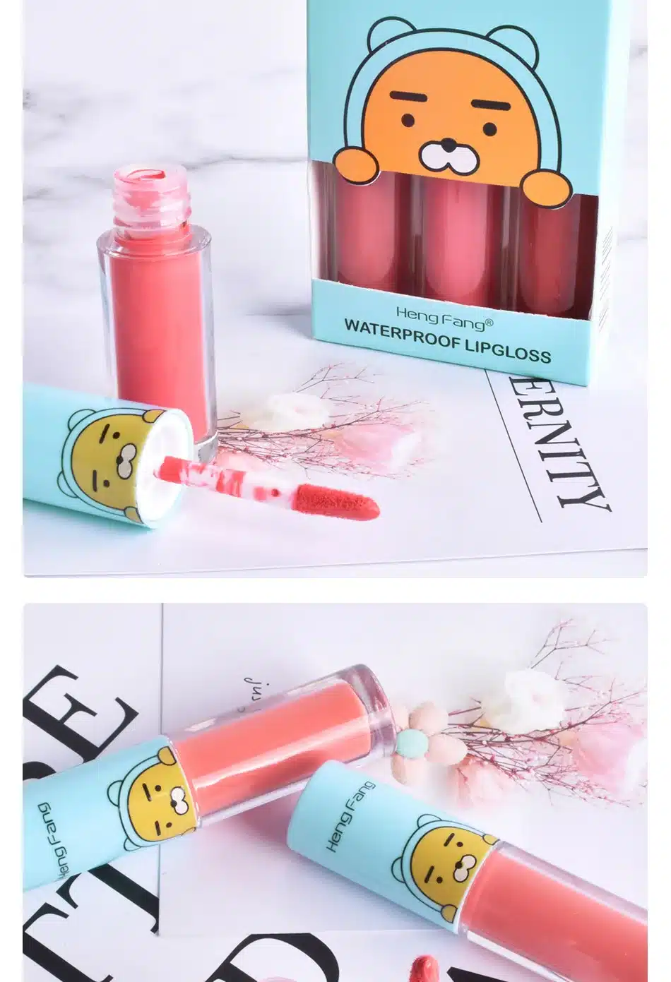 3Pcs/Lot Long-lasting Waterproof Matte Liquid Lipstick 4 Colors Lip Gloss 2.9gx3 Beauty Makeup Brand HengFang #H7015 12
