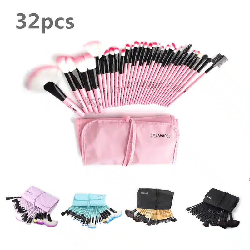 Vander 32Pcs Makeup Brushes Eye Shadows Lipstick Powder Foundation Brushes With Cosmetic Bag pincel Make Up Brushes Kits 10