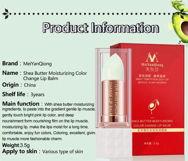 Shea Butter Moisturizing Color Change Lip Balm Skin Care Anti Aging Makeup Lip Care Beauty Nourishing Lipstick Plant Essence 8