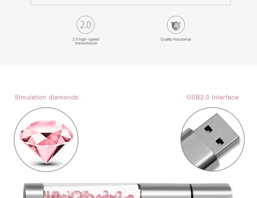 new TECHKEY Lipstick usb flash drive pen drive 64GB pendrive memory memoria cel usb stick 32GB 16GB 8GB 4GB Rhinestone gift 10