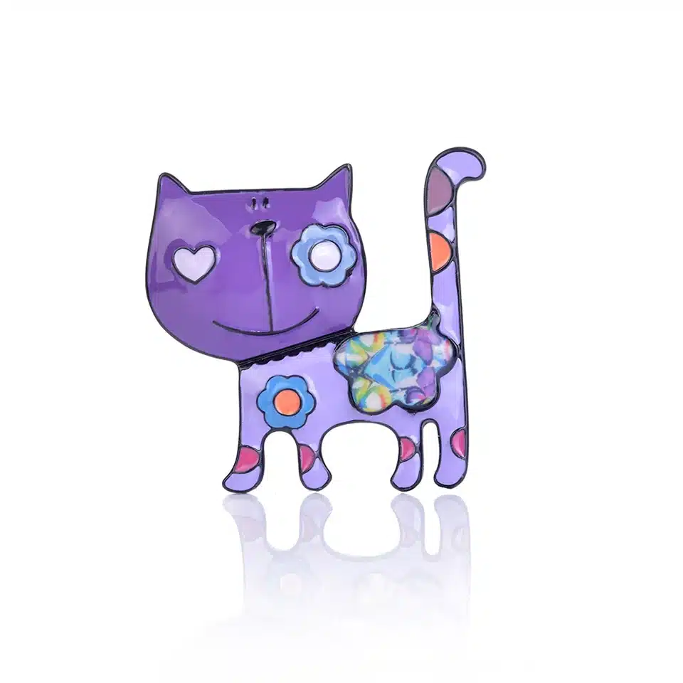Colorful Enamel Cat Brooch Pins Men Women's Alloy Animal Love Brooches For Suits Dress Banquet Brooch Gift Fashion Jewelry Pins 12