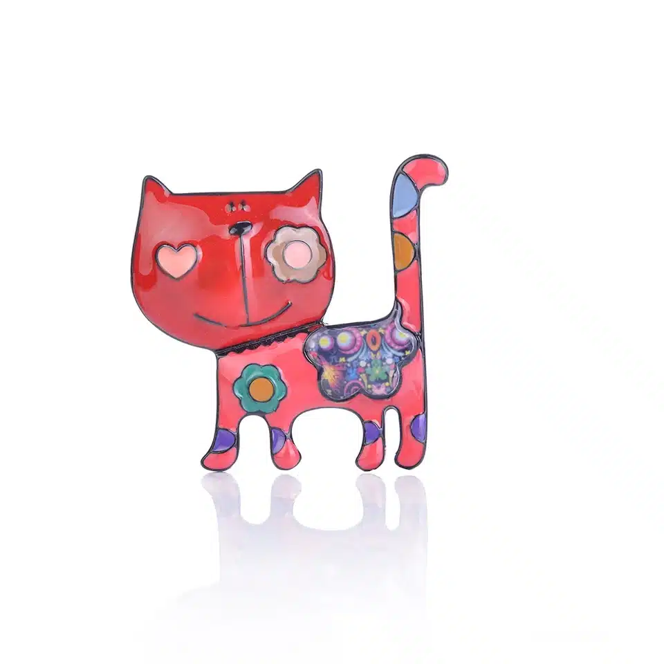 Colorful Enamel Cat Brooch Pins Men Women's Alloy Animal Love Brooches For Suits Dress Banquet Brooch Gift Fashion Jewelry Pins 15