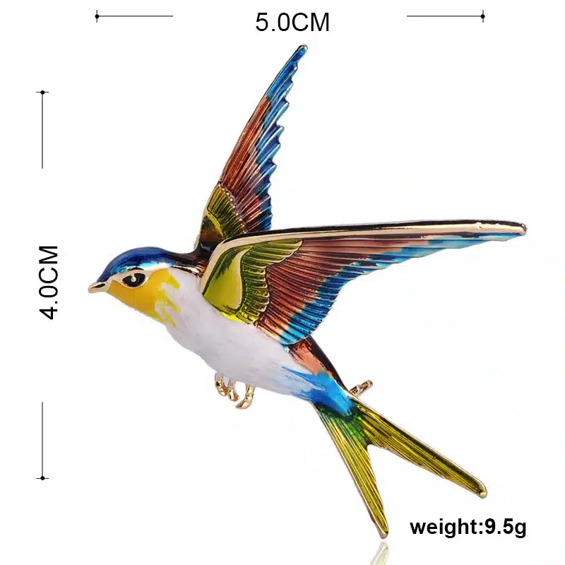 FUNMOR Vivid Enamel Swallow Shape Brooch Pins Coat Dress Decoration Badge Sweater Pendant Bird Animal Brooches For Women Men 21