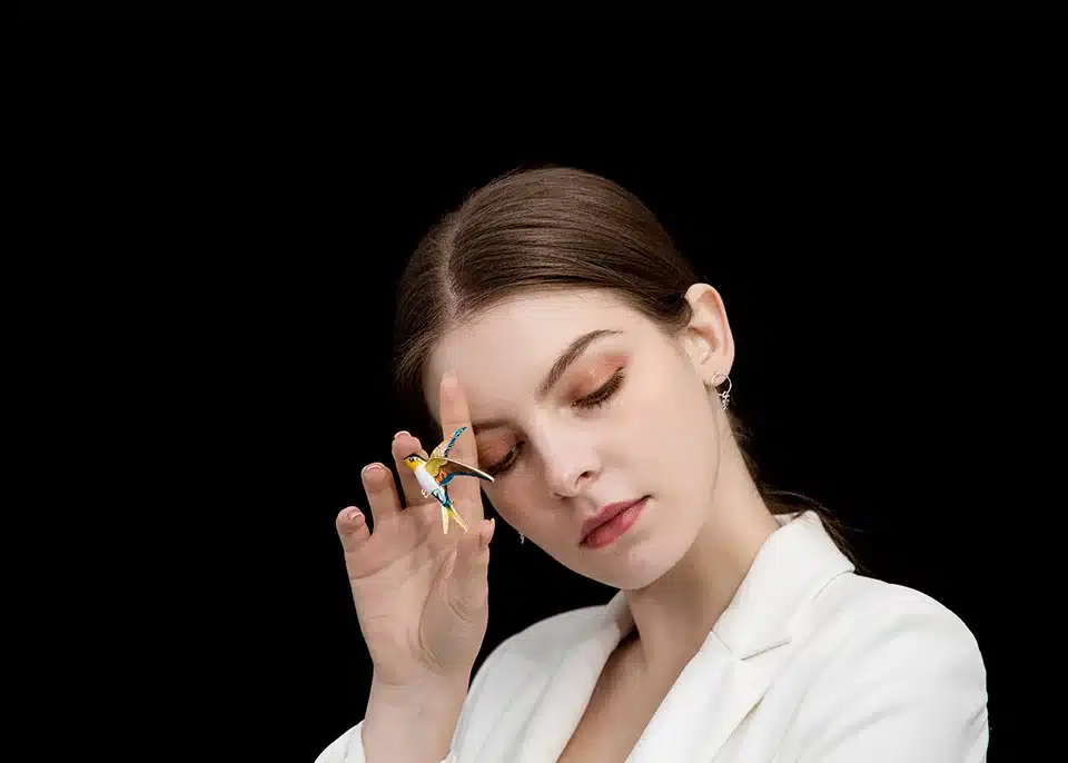 FUNMOR Vivid Enamel Swallow Shape Brooch Pins Coat Dress Decoration Badge Sweater Pendant Bird Animal Brooches For Women Men 26