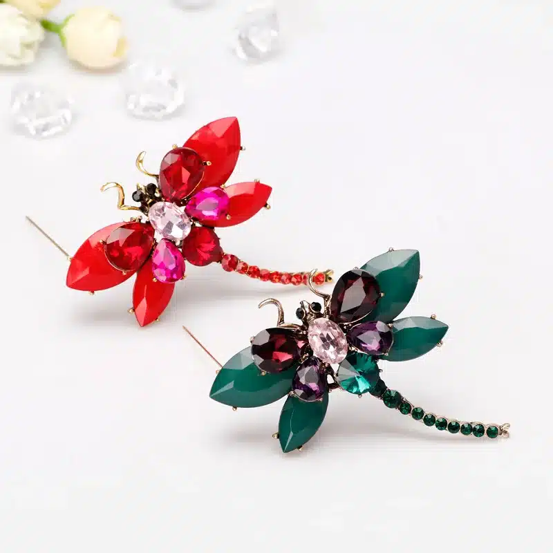 CINDY XIANG new arrival resin colorful large dragonfly brooches for women fashion elegant rhinestone insect brooch pin good gift 32