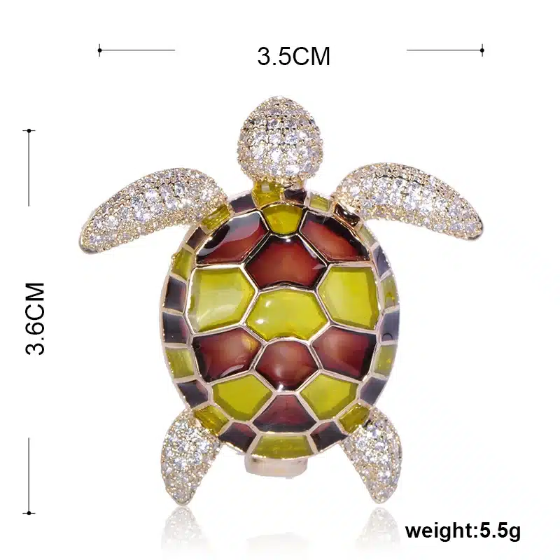 Blucome Vivid Brooches Animal Turtle Enamel Zircon Jewelry Women Children Clothing Scarf Collar Hat Coat Sweater Pin Accessories 11