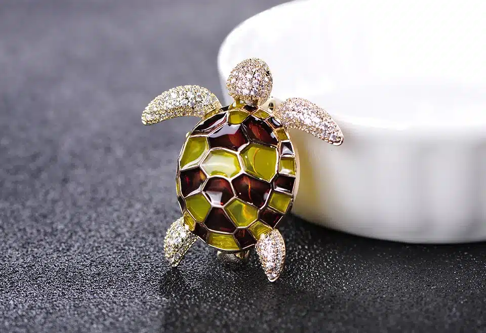 Blucome Vivid Brooches Animal Turtle Enamel Zircon Jewelry Women Children Clothing Scarf Collar Hat Coat Sweater Pin Accessories 12