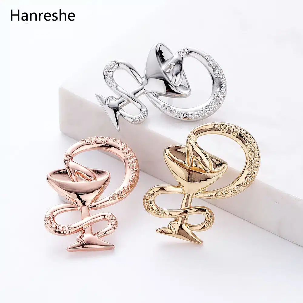 Fashion Bowl of Hygieia Pin Badge Gold Silver Rose Gold Brooch Jewelry Nurse Doctor Medical Symbol Pin Women Accessories Gift 11