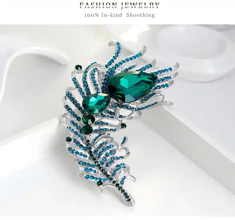 CINDY XIANG Big Crystal Feather Style Brooches for Women Large Statement Pins High Quality Party Accessories Suit Accessories 20