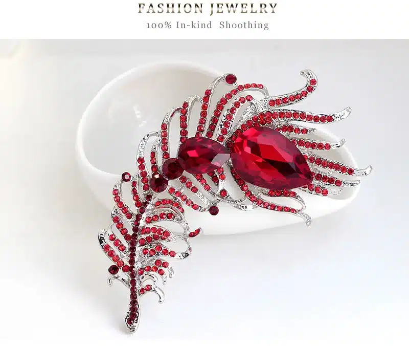 CINDY XIANG Big Crystal Feather Style Brooches for Women Large Statement Pins High Quality Party Accessories Suit Accessories 23