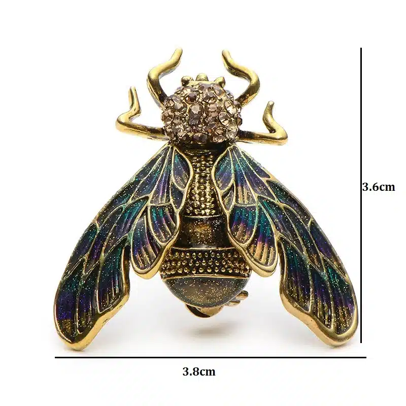 Wuli&Baby Rhinestone Alloy Gold And Silver Cicada Brooches For Women And Men Crystal Enamel Brooch Pins Christmas Gifts 10