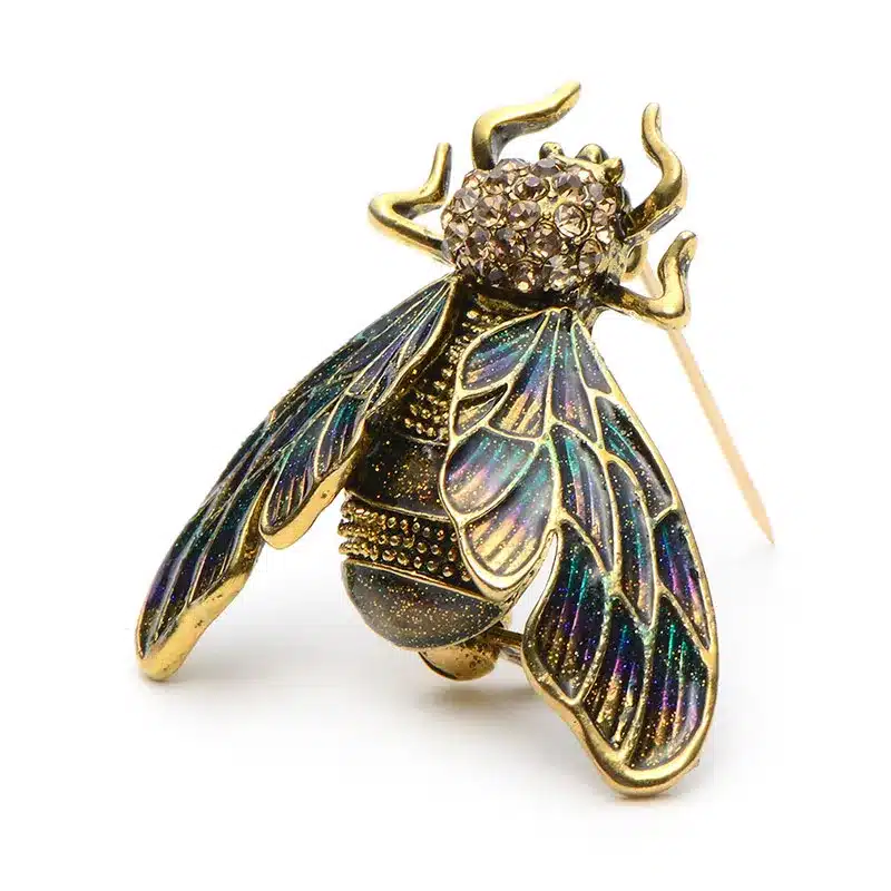 Wuli&Baby Rhinestone Alloy Gold And Silver Cicada Brooches For Women And Men Crystal Enamel Brooch Pins Christmas Gifts 11