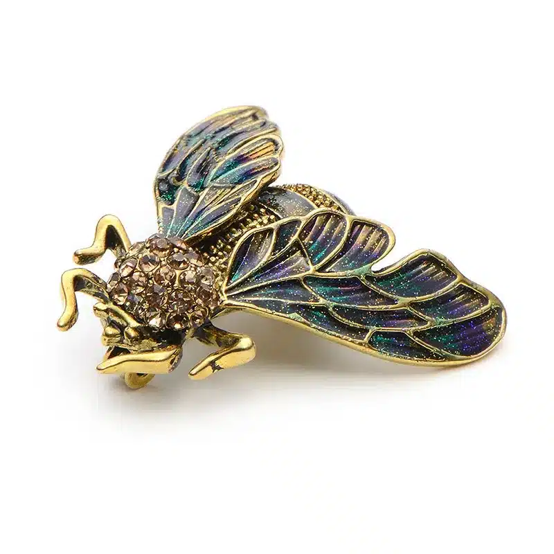 Wuli&Baby Rhinestone Alloy Gold And Silver Cicada Brooches For Women And Men Crystal Enamel Brooch Pins Christmas Gifts 12