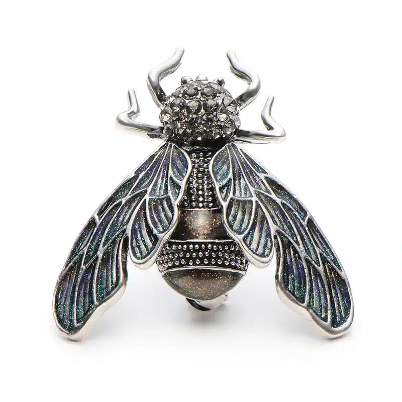 Wuli&Baby Rhinestone Alloy Gold And Silver Cicada Brooches For Women And Men Crystal Enamel Brooch Pins Christmas Gifts 13