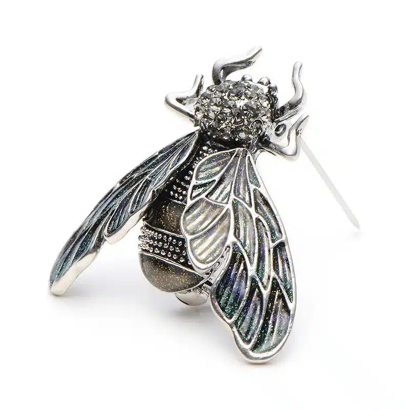 Wuli&Baby Rhinestone Alloy Gold And Silver Cicada Brooches For Women And Men Crystal Enamel Brooch Pins Christmas Gifts 14