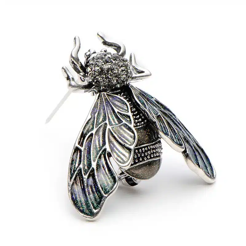 Wuli&Baby Rhinestone Alloy Gold And Silver Cicada Brooches For Women And Men Crystal Enamel Brooch Pins Christmas Gifts 15