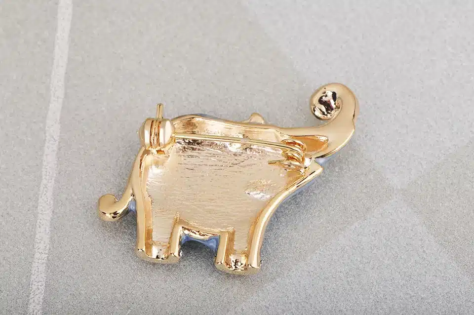 Blucome New Arrival lovely Blue Texture Enamel Elephant Shape Brooch Crystal Pins Brooches For Women Kids Scarf Clothes Jewelry 15