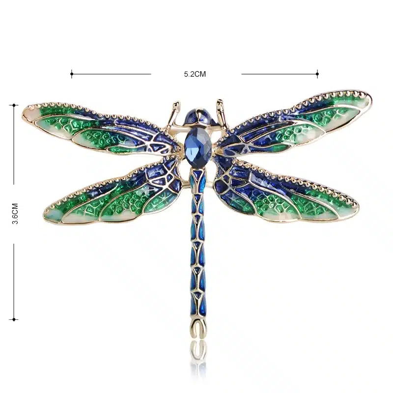 Blucome Vivid Green Enamel Dragonfly Fly Brooches Zinc Alloy Insect Brooch Pins For Women Kids Coat Clothes Accessories Jewelry 12