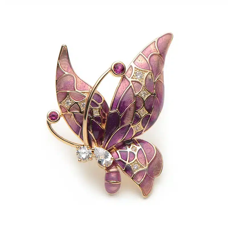 Butterfly Brooches For Women Rhinestone Purple Blue Color Butterfly Insect Animal Brooch Pins For Suits Dress Banquet Pin 9