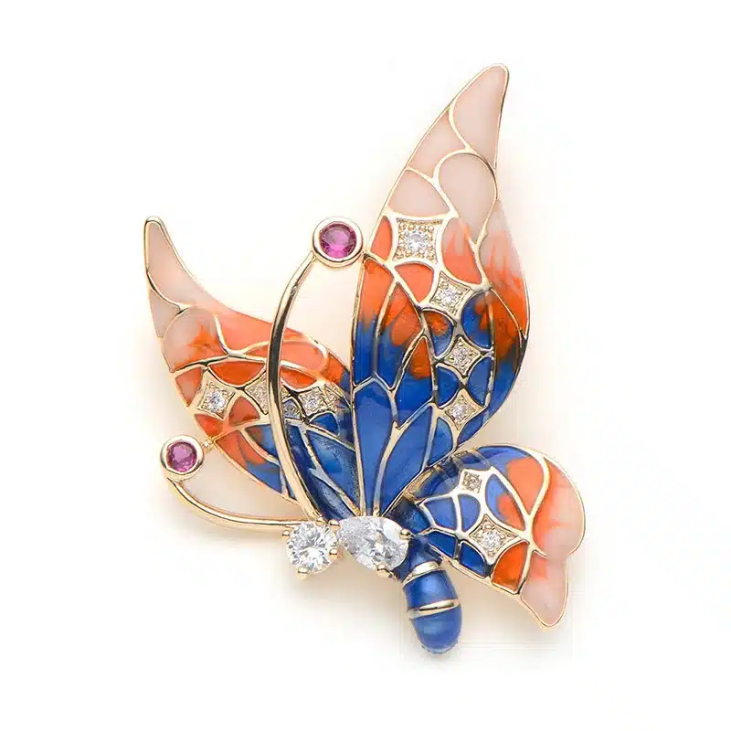 Butterfly Brooches For Women Rhinestone Purple Blue Color Butterfly Insect Animal Brooch Pins For Suits Dress Banquet Pin 11