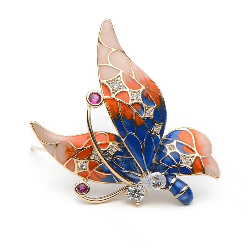 Butterfly Brooches For Women Rhinestone Purple Blue Color Butterfly Insect Animal Brooch Pins For Suits Dress Banquet Pin 12