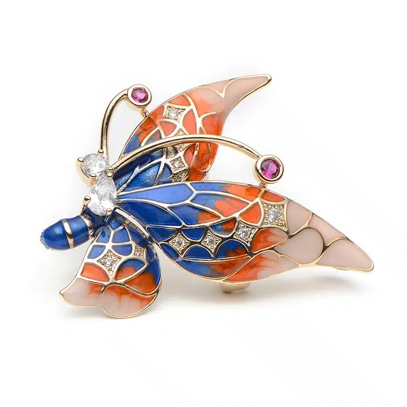 Butterfly Brooches For Women Rhinestone Purple Blue Color Butterfly Insect Animal Brooch Pins For Suits Dress Banquet Pin 13