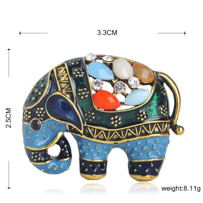 Blucome Thailand Elephant Shape Brooch Colorful Enamel Resin Brooches Pins For Women Kids Scarf Clothes Hat Accessories Jewelry 11