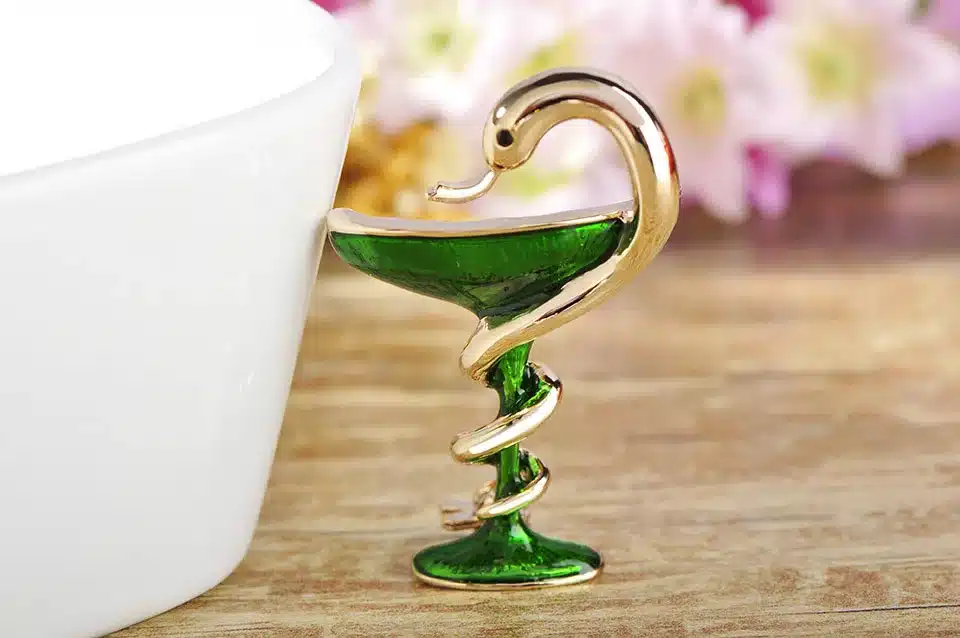 Blucome Special Red Trophy Memorial Cup With Snake Brooches Pins For Women Men Kids Gifts Enamel Gold-color Alloy Brooch Jewelry 13