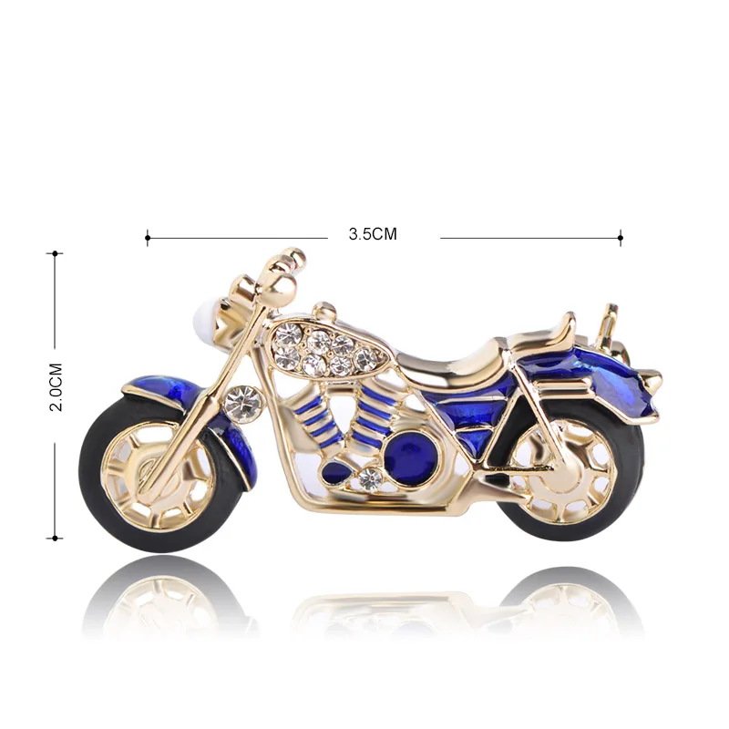 Blucome Fashion Motorcycle Brooch Gold-color Red Enamel Brooches Girls Kids Gifts Jewelry Suit Collar Sweater Accessories Pins 11