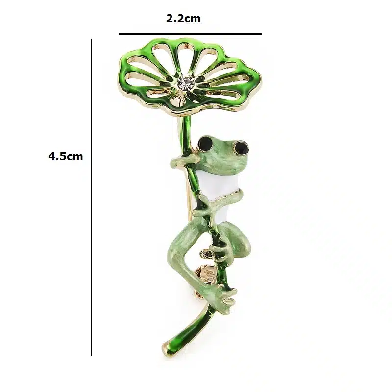 Wuli&baby Classic Purple Green Frog Leaf Brooches Alloy Animal Women's Party Banquet Brooch Girls' Hats Scarf Accessories Gifts 10