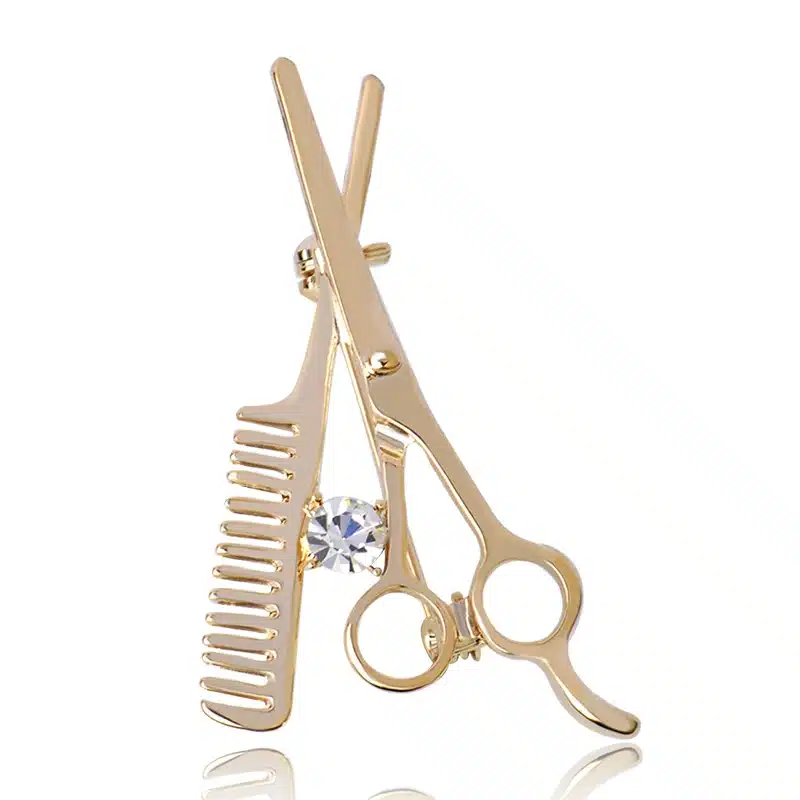 Blucome New Comb Scissors Brooch Hat Collar Clips Bijoux Austrian Crystal Hijab Pins Up Brooches For Wedding Dress Girl Jewelry 12