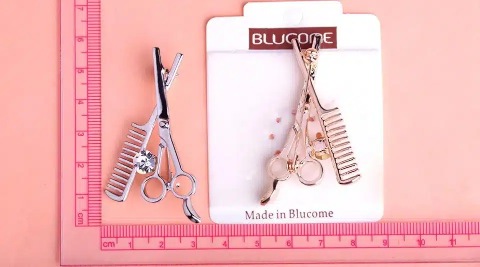 Blucome New Comb Scissors Brooch Hat Collar Clips Bijoux Austrian Crystal Hijab Pins Up Brooches For Wedding Dress Girl Jewelry 14