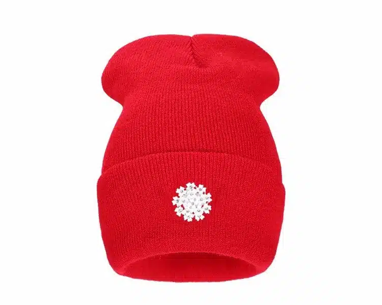 Ralferty New Fashion Lovely Knitting Wool Acrylic Beanies Hip Hop One Flower Hats for Women Gorros Bonnets Caps Woman Floral Cap 4