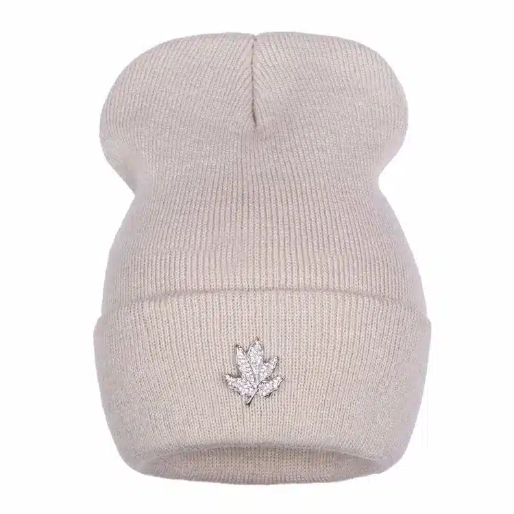 Ralferty Casual Crystal Leaf Beanie Winter Hats For Women Skullies Caps Female Chapeu Toca bonne gorras bonnet Cap Men Snowboard 2