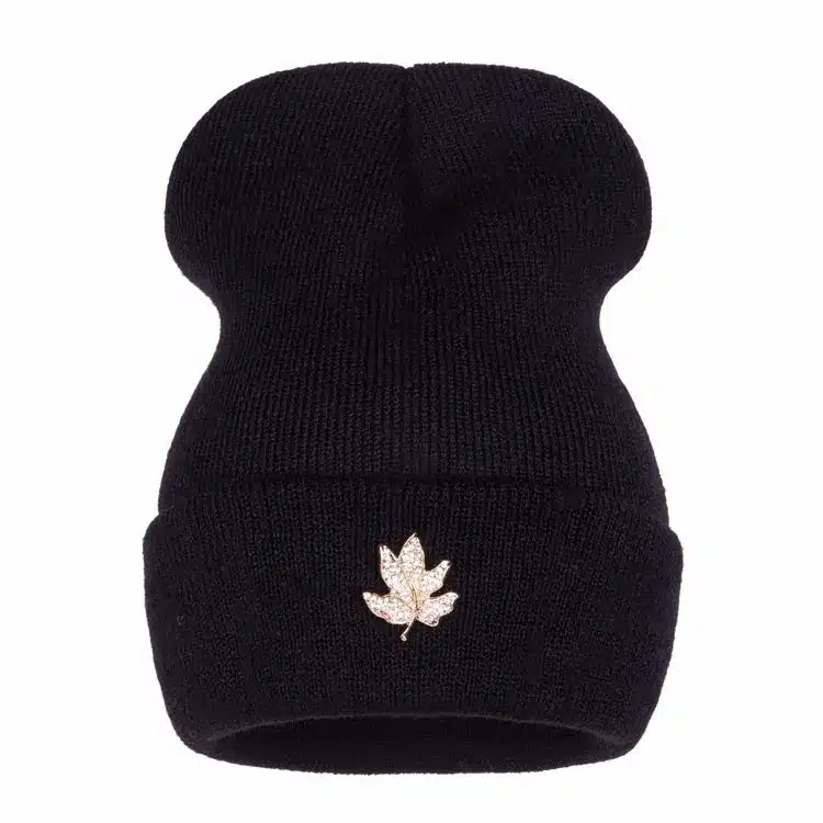 Ralferty Casual Crystal Leaf Beanie Winter Hats For Women Skullies Caps Female Chapeu Toca bonne gorras bonnet Cap Men Snowboard 3
